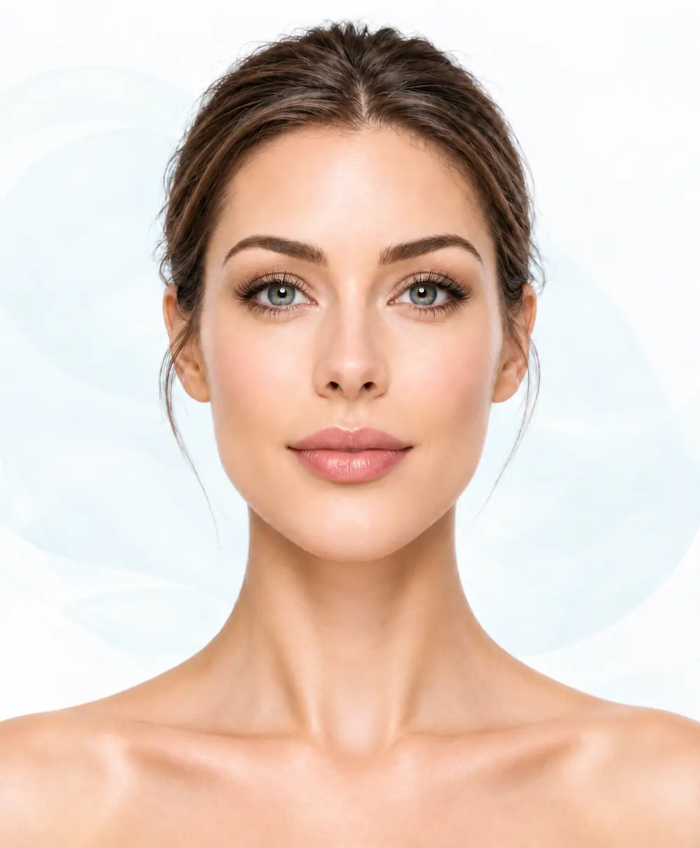 Face illustration showing Botox treatment areas
